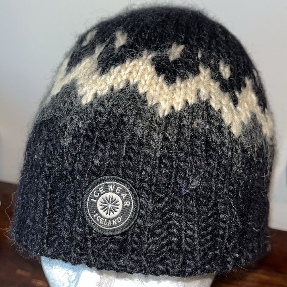 Authentic Woven Wool Iceland Icelandic Knit Beanie Hat Cap Imported Lined OSFA